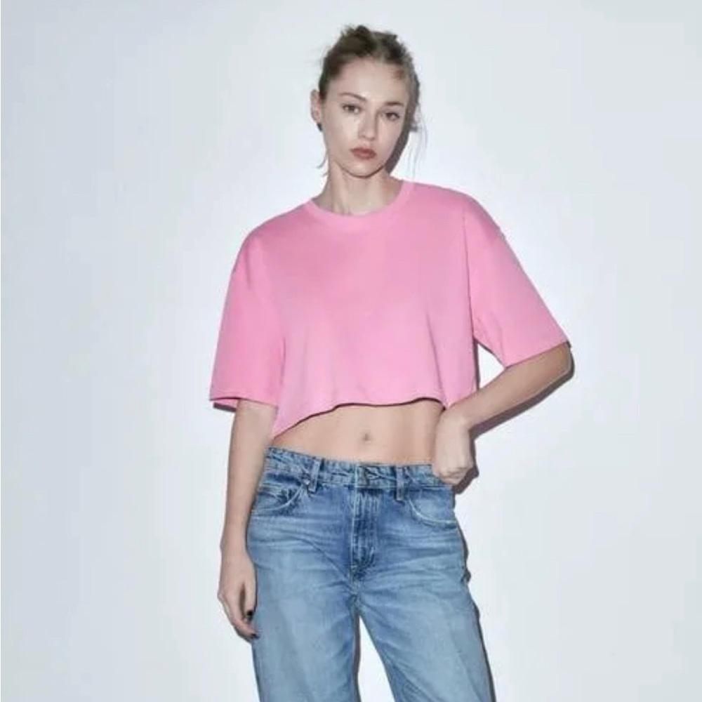 ZARA pink crop top
